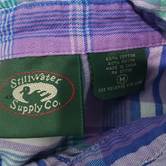 Lavender Plaid Flannel Button Shirt - Picture 3 of 3